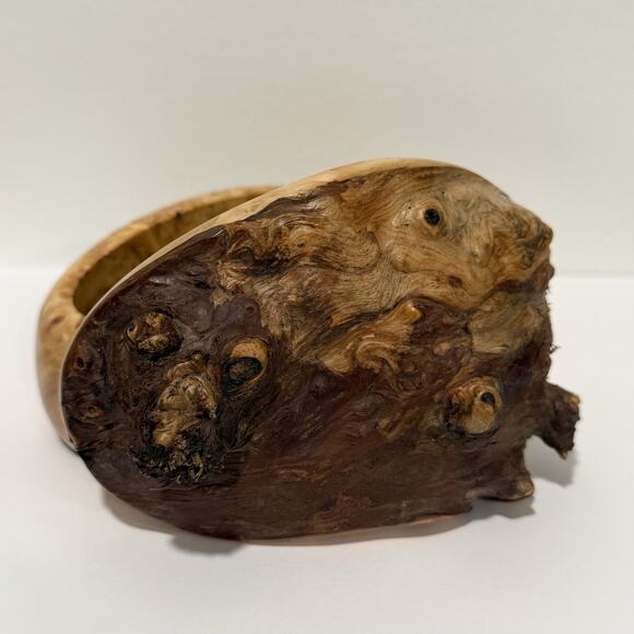Kris Sacksteder Handmade Yellow Burl Wood Lidded Trinket Box Weird Woods Seattle - Picture 6 of 12